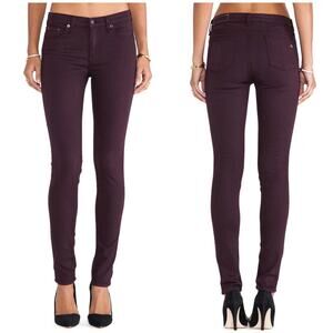 Rag & Bone Skinny Wine Purple Color Jeans Size 28 Mid Rise 29.5 Inseam Stretchy